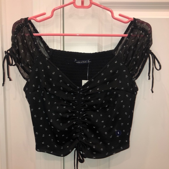 Abercrombie & Fitch Tops - black tie crop top